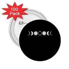 Moon Phases, Eclipse, Black 2.25  Buttons (100 pack) 