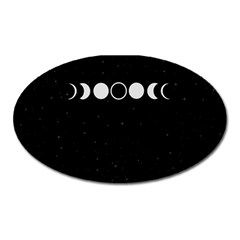 Moon Phases, Eclipse, Black Oval Magnet by nateshop