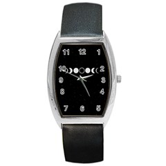 Moon Phases, Eclipse, Black Barrel Style Metal Watch