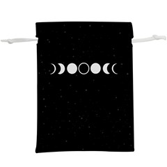 Moon Phases, Eclipse, Black Lightweight Drawstring Pouch (XL)