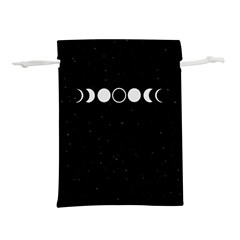 Moon Phases, Eclipse, Black Lightweight Drawstring Pouch (l) by nateshop