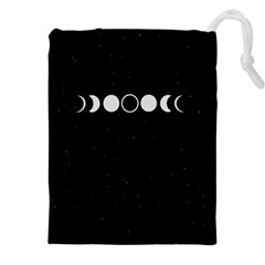 Moon Phases, Eclipse, Black Drawstring Pouch (4XL)