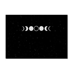 Moon Phases, Eclipse, Black Crystal Sticker (A4)