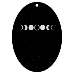 Moon Phases, Eclipse, Black Uv Print Acrylic Ornament Oval by nateshop