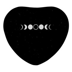 Moon Phases, Eclipse, Black Heart Glass Fridge Magnet (4 pack)