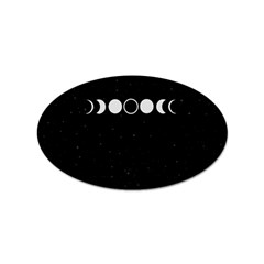 Moon Phases, Eclipse, Black Sticker Oval (100 Pack)