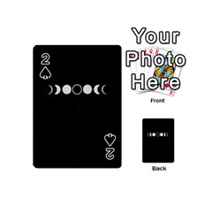 Moon Phases, Eclipse, Black Playing Cards 54 Designs (mini) by nateshop