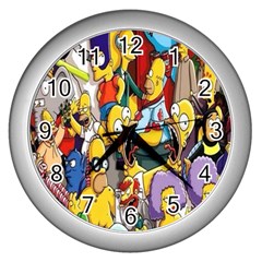 The Simpsons, Cartoon, Crazy, Dope Wall Clock (silver) by nateshop