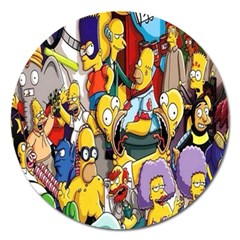 The Simpsons, Cartoon, Crazy, Dope Magnet 5  (round) by nateshop