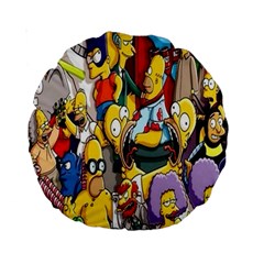 The Simpsons, Cartoon, Crazy, Dope Standard 15  Premium Round Cushions by nateshop