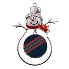 Abstract, Cool, Dark New, Pattern, Race Metal Snowman Ornament by nateshop