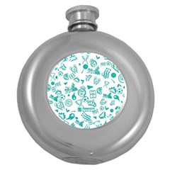 Background, Pattern, Sport Round Hip Flask (5 Oz)