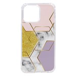 Geometric , Geometric, Gold, Marble, Pattern, Pink, Purple, iPhone 14 Pro Max TPU UV Print Case Front