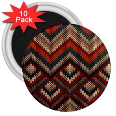 Fabric Abstract Pattern Fabric Textures, Geometric 3  Magnets (10 pack) 