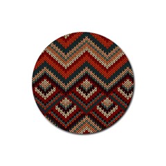 Fabric Abstract Pattern Fabric Textures, Geometric Rubber Coaster (Round)