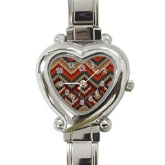 Fabric Abstract Pattern Fabric Textures, Geometric Heart Italian Charm Watch by nateshop