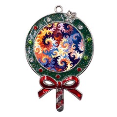 Spirals, Colorful, Pattern, Patterns, Twisted Metal X mas Lollipop With Crystal Ornament by nateshop