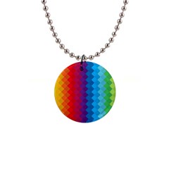 Rainbow Beautiful Seamless Pattern 1  Button Necklace