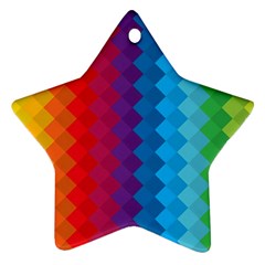 Rainbow Beautiful Seamless Pattern Star Ornament (two Sides)