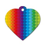 Rainbow Beautiful Seamless Pattern Dog Tag Heart (One Side) Front