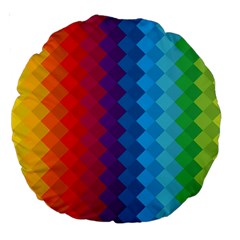 Rainbow Beautiful Seamless Pattern Large 18  Premium Round Cushions