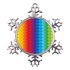 Rainbow Beautiful Seamless Pattern Metal Large Snowflake Ornament