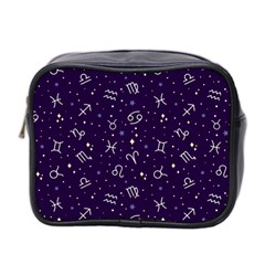 Zodiac Symbols Sign And Stars Pattern Seamless Pattern Mini Toiletries Bag (two Sides) by Cemarart