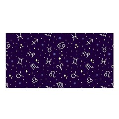 Zodiac Symbols Sign And Stars Pattern Seamless Pattern Satin Shawl 45  X 80  by Cemarart