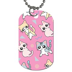 Cute Animal Little Cat Seamless Pattern Dog Tag (one Side)