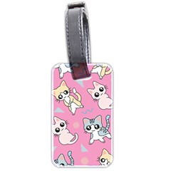 Cute Animal Little Cat Seamless Pattern Luggage Tag (two Sides)