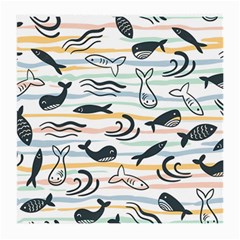 Seamless Vector Pattern With Little Cute Fish Cartoon Medium Glasses Cloth (2 Sides)