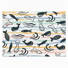 Seamless Vector Pattern With Little Cute Fish Cartoon Large Glasses Cloth (2 Sides)