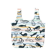 Seamless Vector Pattern With Little Cute Fish Cartoon Full Print Recycle Bag (s)