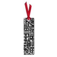 Dark Seamless Pattern With Houses Doodle House Monochrome Small Book Marks