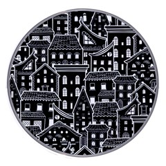 Dark Seamless Pattern With Houses Doodle House Monochrome Wireless Fast Charger(white) by Cemarart