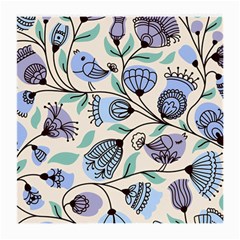 Bird Floral Blue Flower Retro Seamless Pattern Medium Glasses Cloth