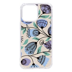 Bird Floral Blue Flower Retro Seamless Pattern Iphone 14 Pro Max Tpu Uv Print Case by Cemarart