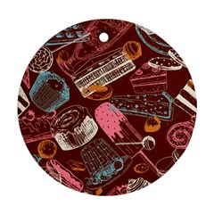 Sweet Food Seamless Pattern Ornament (round)