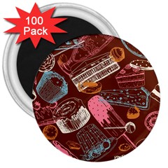 Sweet Food Seamless Pattern 3  Magnets (100 Pack)