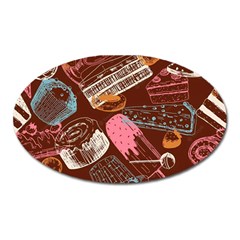 Sweet Food Seamless Pattern Oval Magnet