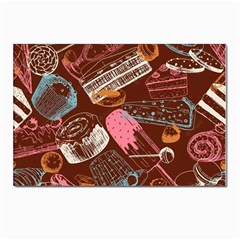 Sweet Food Seamless Pattern Postcard 4 x 6  (pkg Of 10) by Cemarart