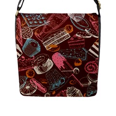 Sweet Food Seamless Pattern Flap Closure Messenger Bag (l)