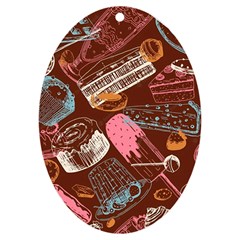 Sweet Food Seamless Pattern Uv Print Acrylic Ornament Oval by Cemarart