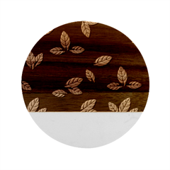 Foliage Marble Wood Coaster (round)