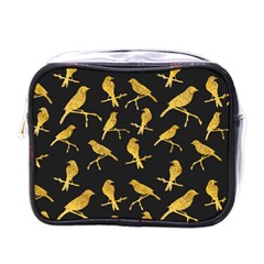 Background With Golden Birds Mini Toiletries Bag (one Side) by Ndabl3x
