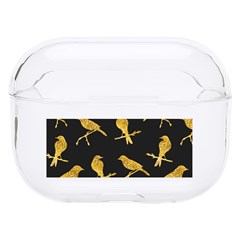 Background With Golden Birds Hard Pc Airpods Pro Case by Ndabl3x