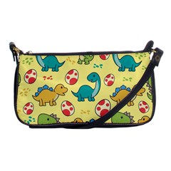 Seamless Pattern With Cute Dinosaurs Character Shoulder Clutch Bag by Ndabl3x