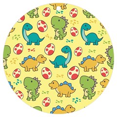 Seamless Pattern With Cute Dinosaurs Character Uv Print Acrylic Ornament Round