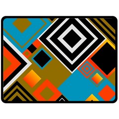 Retro Pattern Abstract Art Colorful Square Fleece Blanket (large) by Ndabl3x