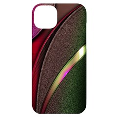 Abstract Curve Pattern Red Iphone 14 Plus Black Uv Print Case